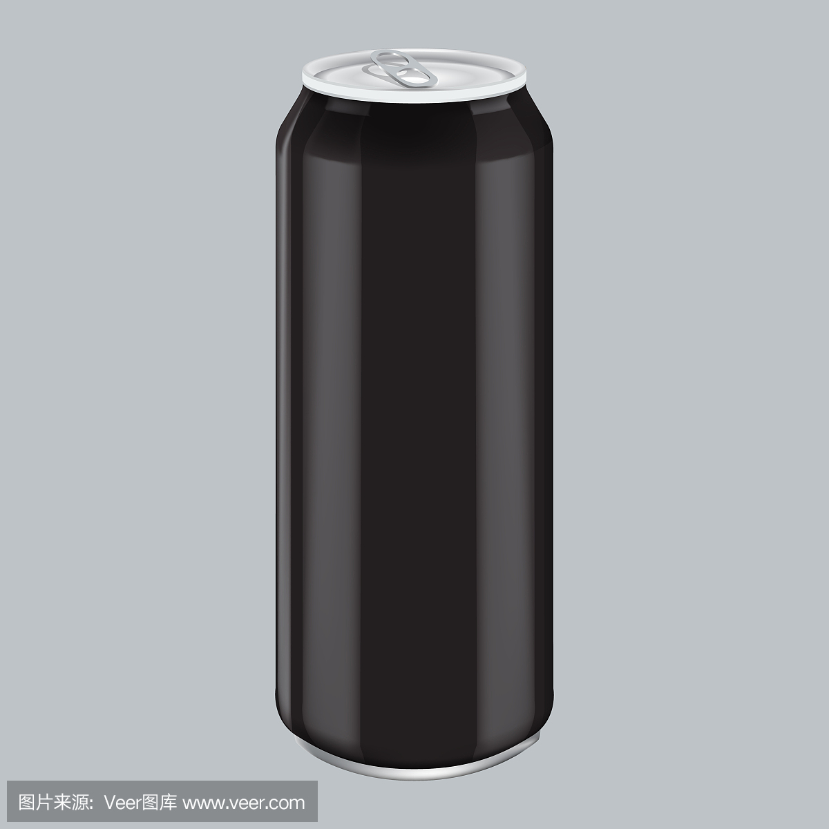 黑金属铝饮料饮料。产品包装模型。能量饮料罐500ml, 0.5 l